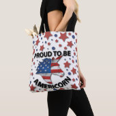 可愛い7月4日の赤、白と青のアメリコン トートバッグ (クローズアップ)