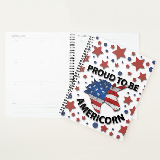 可愛い7月4日の赤、白と青のアメリコン プランナー手帳 (ディスプレー)