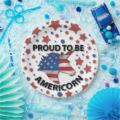 可愛い7月4日の赤、白と青のアメリコン ペーパープレート (パーティー)