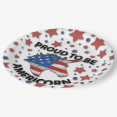 可愛い7月4日の赤、白と青のアメリコン ペーパープレート (アングル)