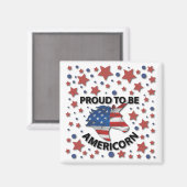 可愛い7月4日の赤、白と青のアメリコン マグネット (正面/裏面)