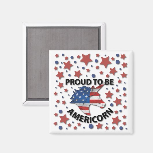 可愛い7月4日の赤、白と青のアメリコン マグネット (正面/裏面)