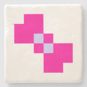 可愛い8ビットピクセルボウ ストーンコースター (正面)