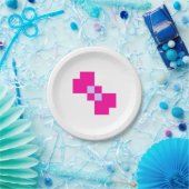 可愛い8ビットピクセルボウ ペーパープレート (パーティー)