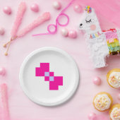 可愛い8ビットピクセルボウ ペーパープレート (パーティー)