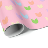 可愛い&おもしろいエレガントパステルチューリップフラワーピンクベビー ラッピングペーパー (ロールコーナー)