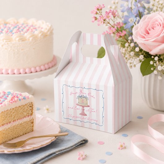 可愛い「お食べ!2歳のお誕生日おめでとう」ケーキ フェイバーボックス