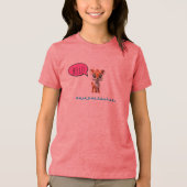 可愛い“こんにちは”鹿の子供たち トライブレンドTシャツ (正面)