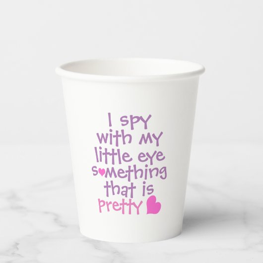 可愛い*アイ・スパイ*ピンク 紙コップ (正面)