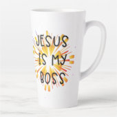 可愛い★イパーソナライズされたエスは私のボス★ カフェラテマグ (右)