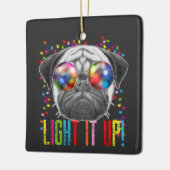 可愛い&カッコいいクリスマスドッグとライト&フォト セラミックオーナメント (左)