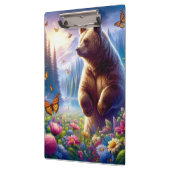 可愛い、カラフルクマと蝶 クリップボード (左)