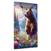 可愛い、カラフルクマと蝶 クリップボード (右)