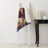 可愛い、カラフルクマと蝶 シェルパブランケット (インサイチュ)