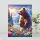 可愛い、カラフルクマと蝶 シーズンカード (スタンド正面)