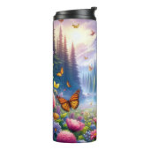 可愛い、カラフルクマと蝶 タンブラー (回転左)