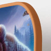 可愛い、カラフルクマと蝶 ピックルボールラケット (左詳細)