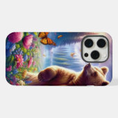 可愛い、カラフルクマと蝶 iPhoneケース (裏面横)