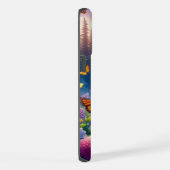 可愛い、カラフルクマと蝶 iPhoneケース (右側面)