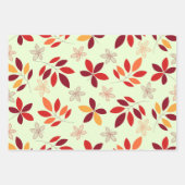 可愛い&カラフル紅葉のパターンセット3 ラッピングペーパーシート (正面3)