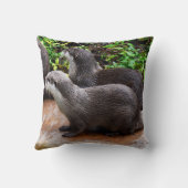 可愛い、カワウソ、ラウンジクッション。 クッション (裏面)