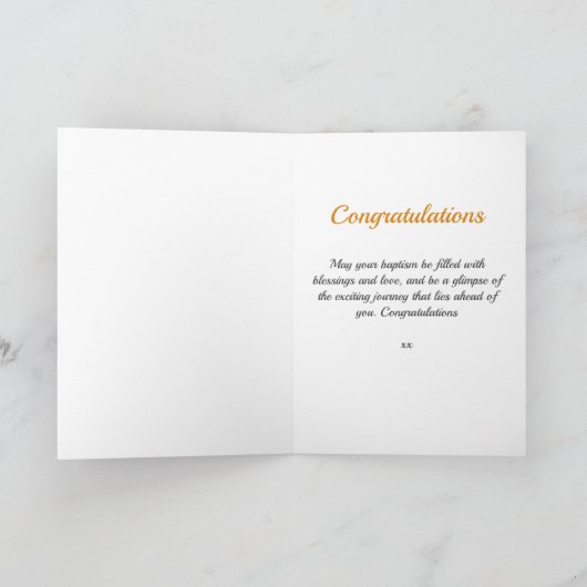 可愛い《キリスト教》洗礼式や命名式素晴らし孫娘ペンギンカード カード (内部)