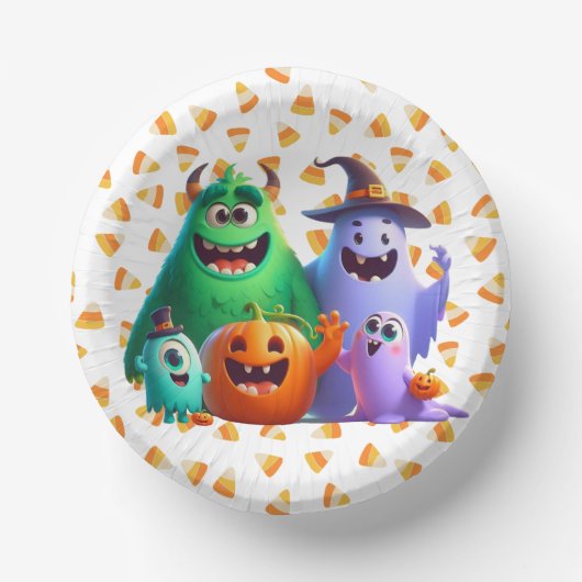 可愛い&クールハロウィーンモンスター ペーパーボウル (正面)