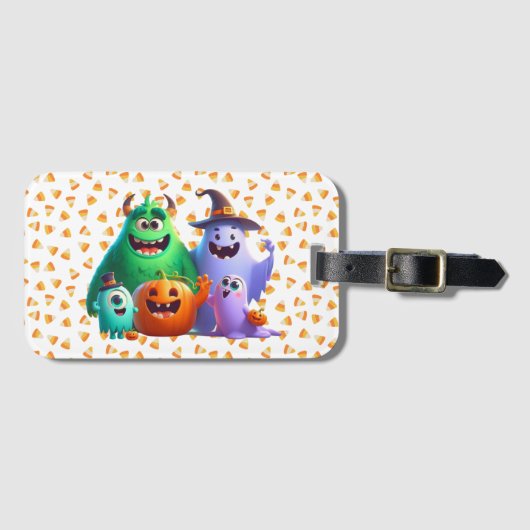 可愛い&クールハロウィーンモンスター ラゲッジタグ (正面横)