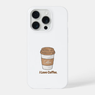 可愛い"コーヒー大好き"テイクアウトカップのスマホケース iPhone 15 PROケース