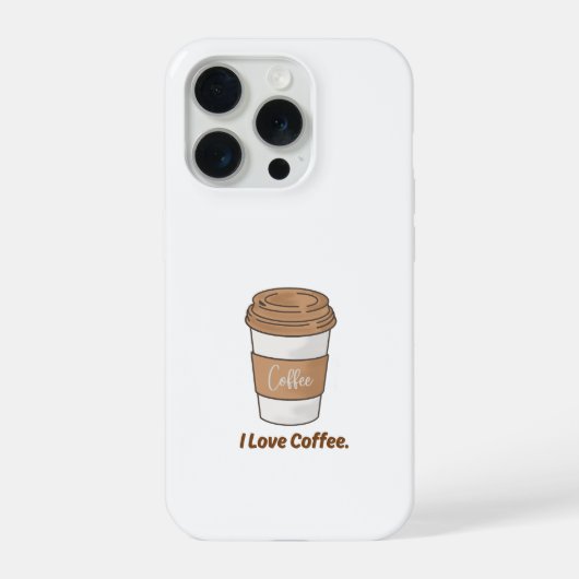 可愛い"コーヒー大好き"テイクアウトカップのスマホケース iPhoneケース (裏面)