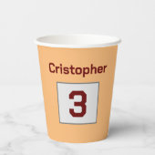 可愛い　サイ　アメリカンフットボール 誕生日 紙コップ (裏面)