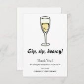 可愛い&シンプルブライダルシャワーホストサンキュー ノートカード (正面/裏面)