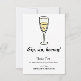 可愛い&シンプルブライダルシャワーホストサンキュー ノートカード