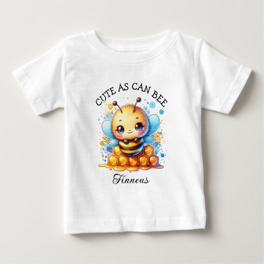 可愛い |ハニービー男の赤ちゃん ベビーTシャツ (正面)