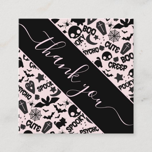 可愛い&ハ不気味ロガーリーーウィーンブサンキュー怖い スクエア名刺 (正面)