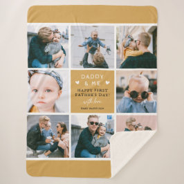 可愛い「パパとミー」フォトコラージュ1日目S シェルパブランケット