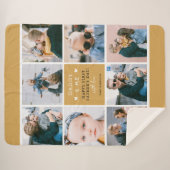 可愛い「パパとミー」フォトコラージュ1日目S シェルパブランケット (正面(横))