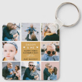可愛い「パパと私」フォトコラージュ1日目 キーホルダー (裏面)