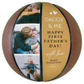 可愛い「パパと私」フォトコラージュ1日目 バスケットボール (縦)