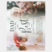 可愛い「パパ」最高の写真の名前&引用文 フリースブランケット (正面)