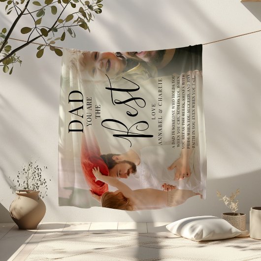 可愛い「パパ」最高の写真の名前&引用文 フリースブランケット