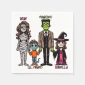 可愛い&ファ不気味ミリパーソナライズされたハロウィーン スタンダードカクテルナプキン (正面)