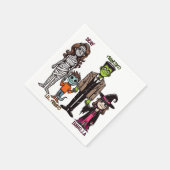 可愛い&ファ不気味ミリパーソナライズされたハロウィーン スタンダードカクテルナプキン (角)