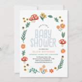 可愛い&フォレスト素朴ウッドランドボーイズ赤ちゃんシャワー 招待状 (正面)