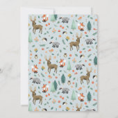 可愛い&フォレスト素朴ウッドランドボーイズ赤ちゃんシャワー 招待状 (裏面)