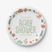 可愛い&フォレスト素朴ウッドランド自然赤ちゃんシャワー ペーパープレート (正面)