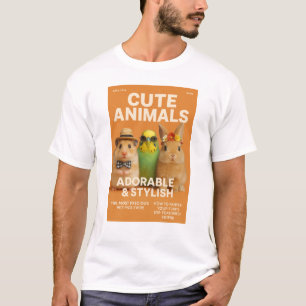 可愛い&ペッスタイリッシュト – かわいい動物のポスターデザイン Tシャツ