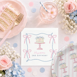可愛い「ホールケーキを食べて2歳」2歳の誕生日 スタンダードランチョンナプキン