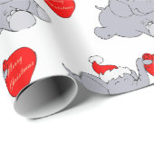 可愛い「メリークリスマス」サンタ象 ラッピングペーパー (ロールコーナー)