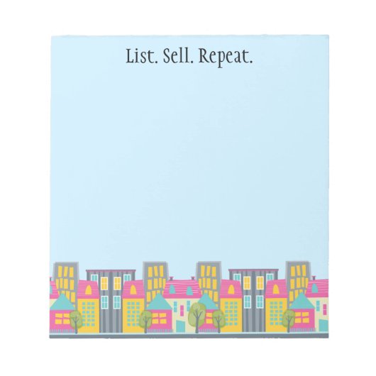 可愛い"リスト販売リピート"エステート実在エージェントメモ帳 ノートパッド (正面)